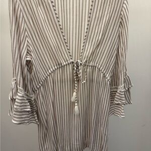 Cover up - Blue Island Beige and White Striped